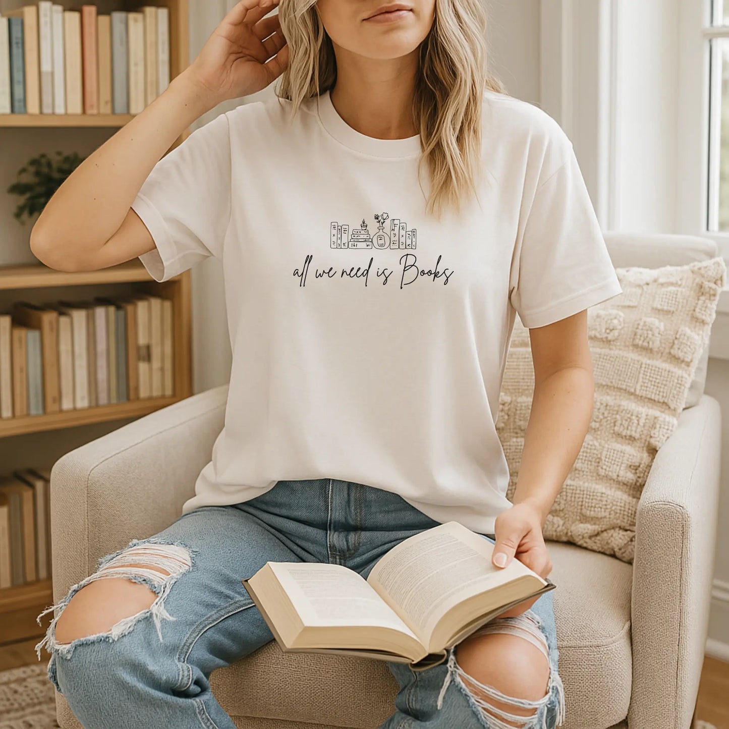 All We Need Is Books Tee