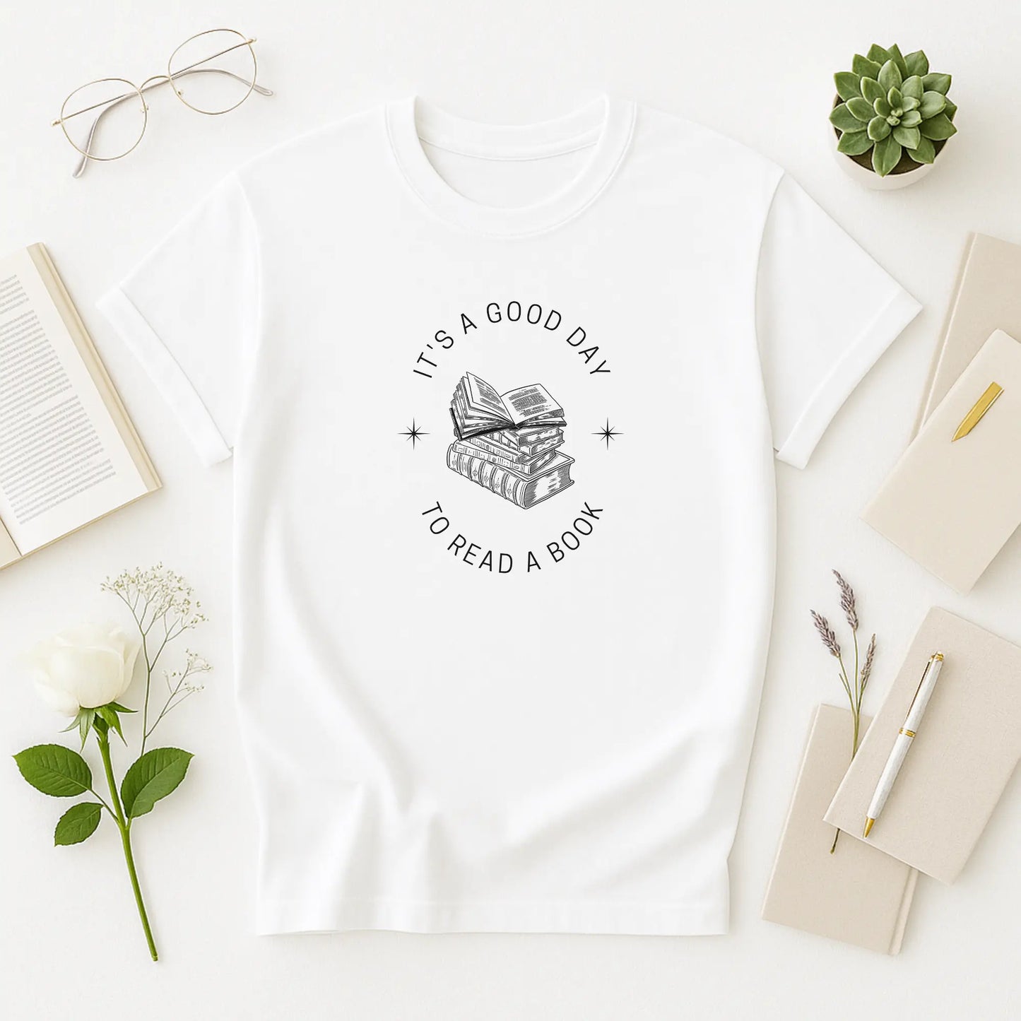 Good Day to Read Tee – White Edition