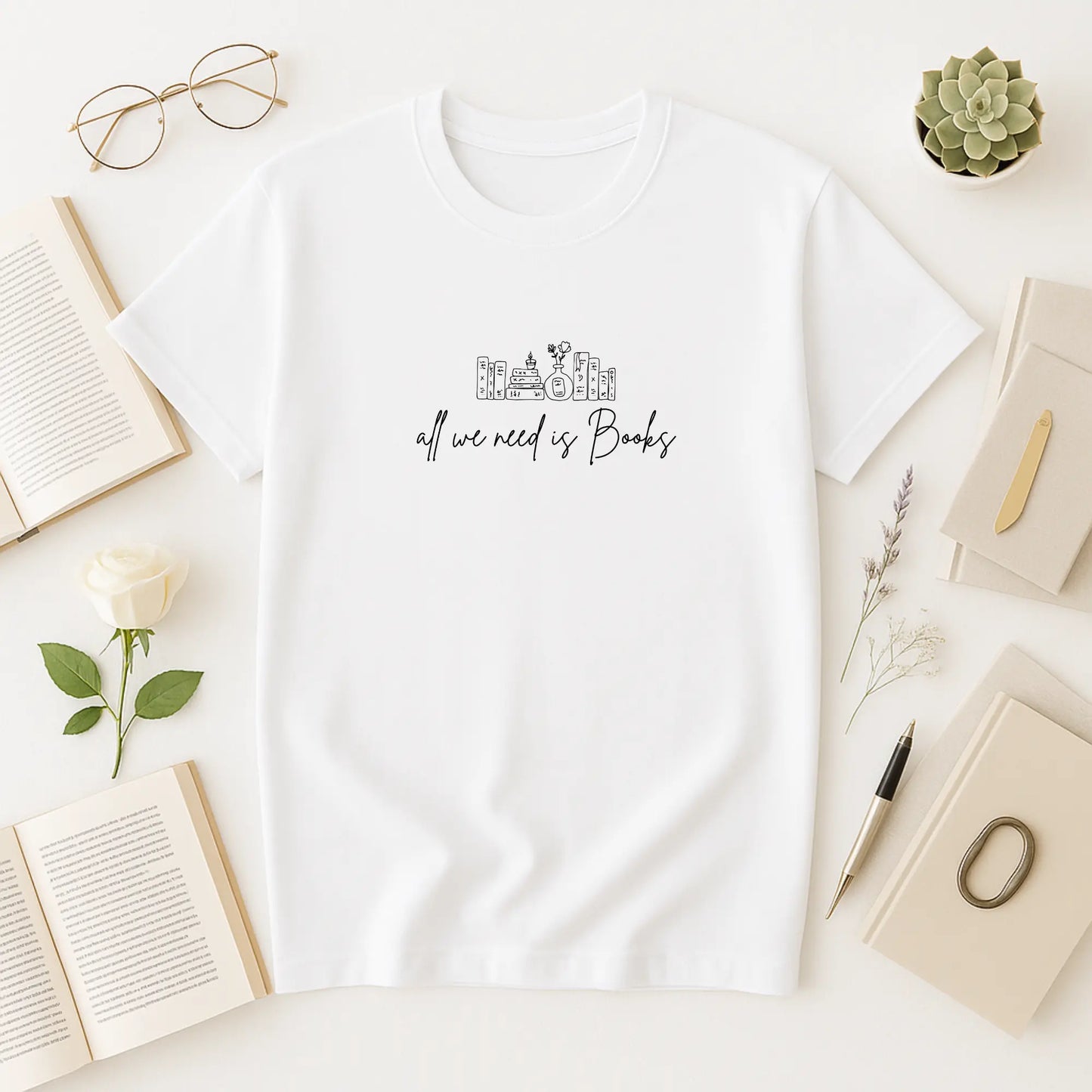 All We Need Is Books Tee